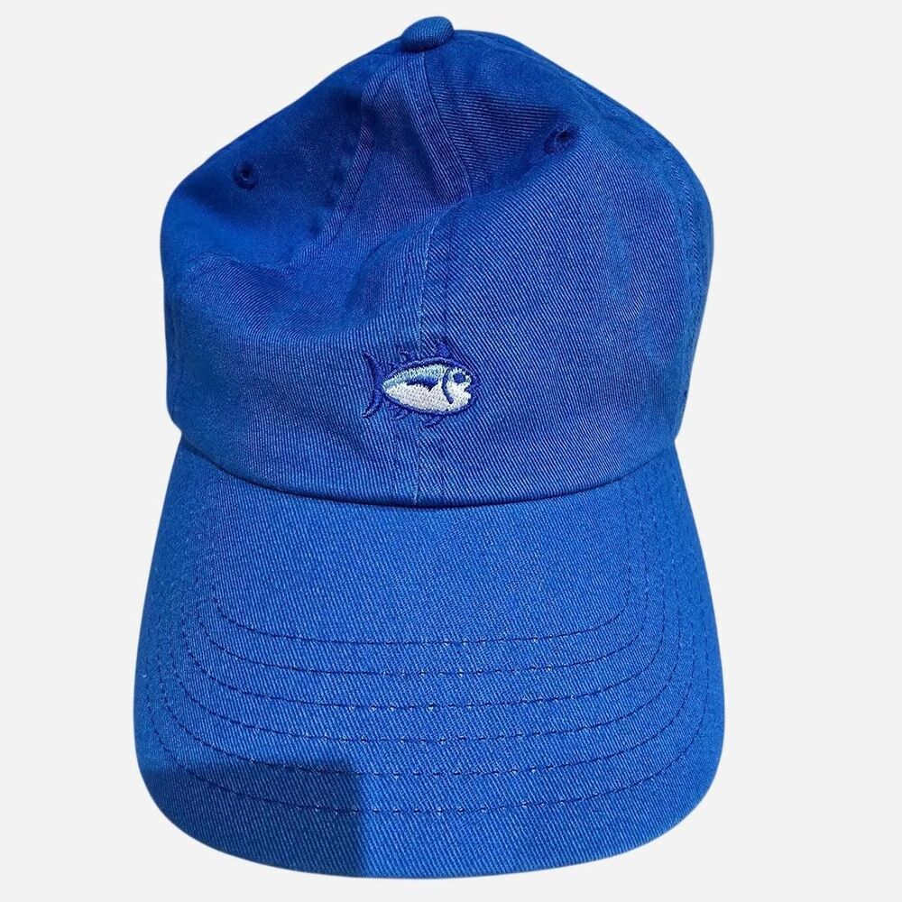 Southern Tide Men's blue baseball cap with adjustable strap and fish logo
